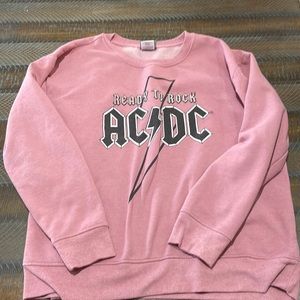 XL fleece lined pink AC/DC sweatshirt